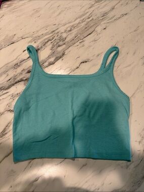 Colsie Aqua Ribbed Crop Tank